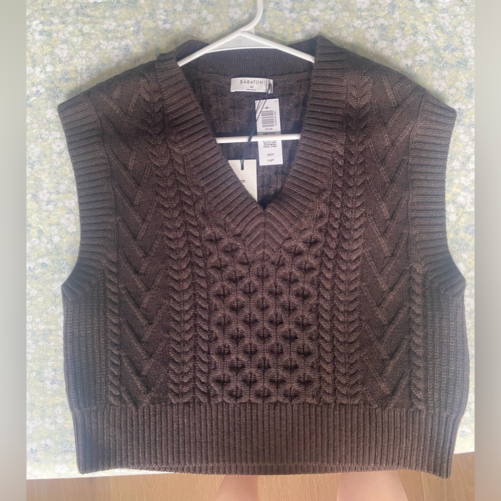 Chocolate brown knit vest
